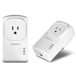 TRENDnet Powerline 500 AV Nano Adapter Kit With Built-In Outlet TRENDnet Powerline 500 AV Nano Adapter Kit With Built-In Outlet
