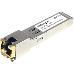 StarTech.com Cisco SFP-GE-T Compatible SFP Module - 1000BASE-T - 10/100/1000 Mbps SFP to RJ45 Cat6/Cat5e Transceiver - 100m StarTech.com Cisco SFP-GE-T Compatible SFP Module - 1000BASE-T - 10/100/1000 Mbps SFP to RJ45 Cat6/Cat5e Transceiver - 100m